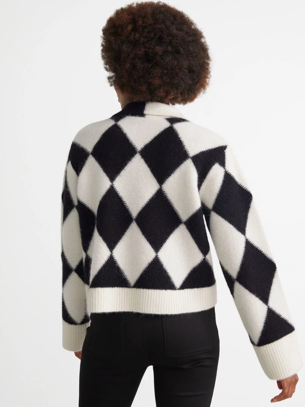 & Other Stories Checkered Jacquard Wool/Alpaca Blend Knit Sweater Size Medium - Picture 2 of 14